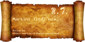 Martini Titánia névjegykártya